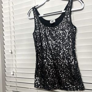 Medium, gray Old Navy sequined tank top